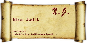Nics Judit névjegykártya